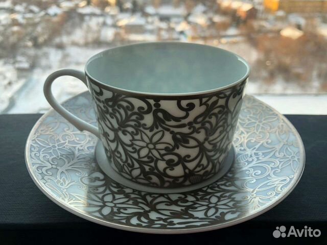Лимож Французский лиможский фарфор Чашка с блюдцем