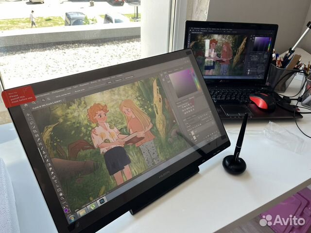Графический планшет экранник huion kamvas 20 новый купить в ...