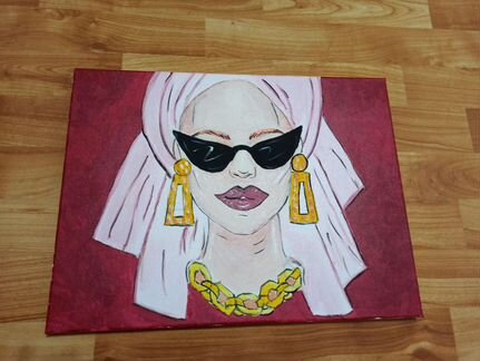 Картина девушка в очках