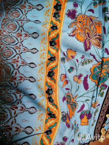 Отрез ткани натуральный штапель с люрексом Турция