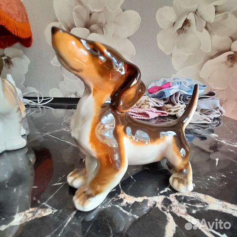 Фарфоровая статуэтка СССР Такса лфз