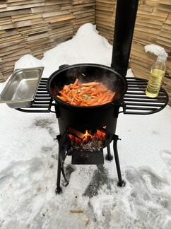 Печь для казана с трубой