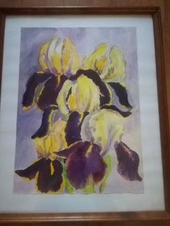Картина Ирисы. Акварель