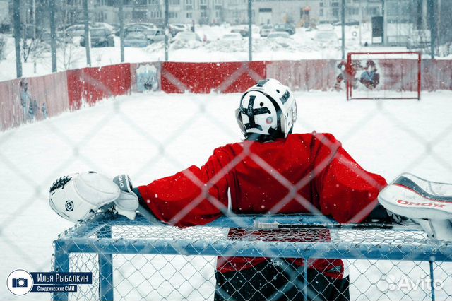 Хоккейный вратарь на тренировку