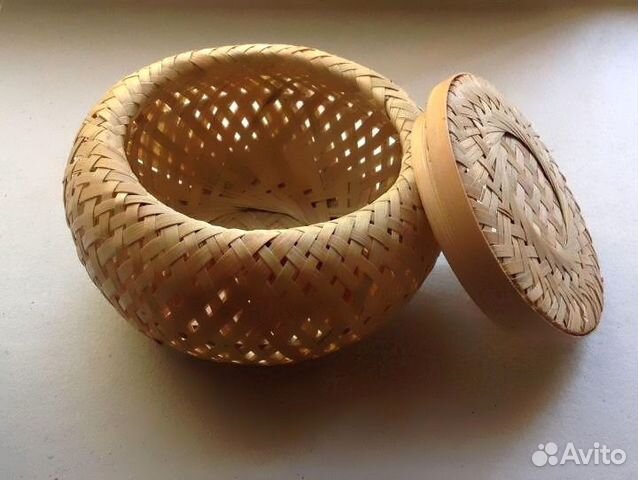 Шкатулка плетеная лыко