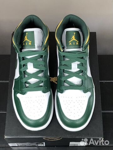 Jordan 1 Mid Sonics Green Yellow (4.5us - 35.5ру)