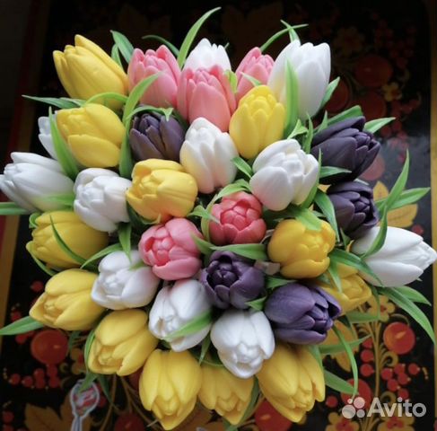 Букет тюльпанов из мыла ручной работы