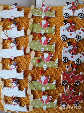 Новогодние игрушки на елку деревянные