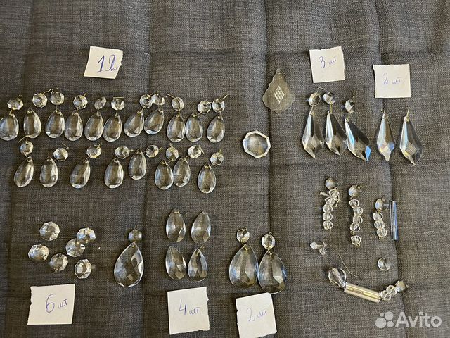 Подвески хрустальные цилиндры для люстры СССР