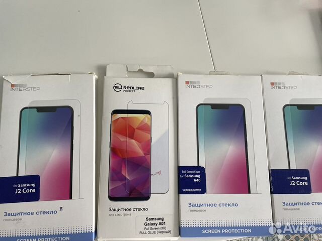 Защитное стекло Samsung A01, A40, A8.0, J2 Core
