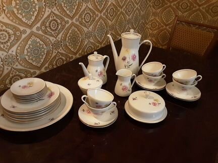 Сервиз кофейный/ чайный, фарфор гдр, 30 предметов