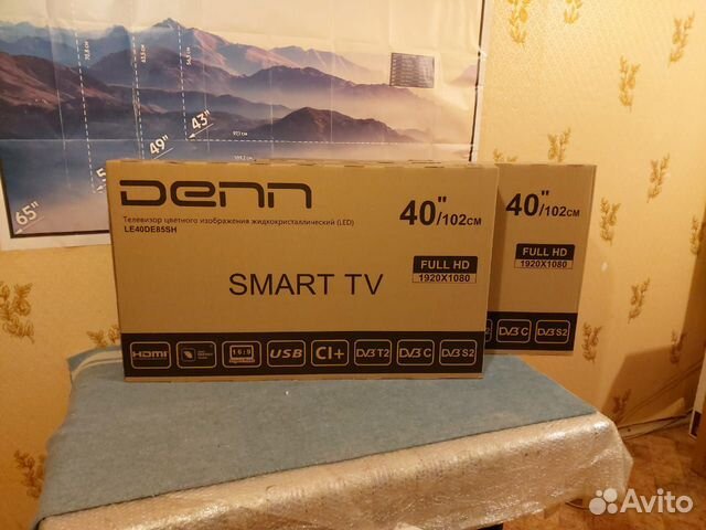 Smart телевизор Denn 102см Full HD Wi-Fi новый