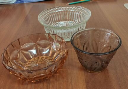 Ваза конфетница цветное стекло СССР