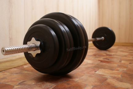 Штанга, 73.5 кг (4х10, 4х5, 2х2.5кг, прямой гриф)