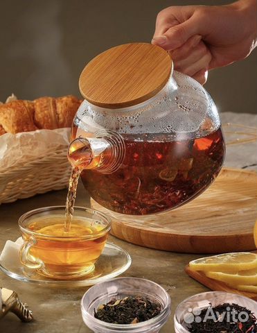 Чайник заварочный стеклянный бочонок