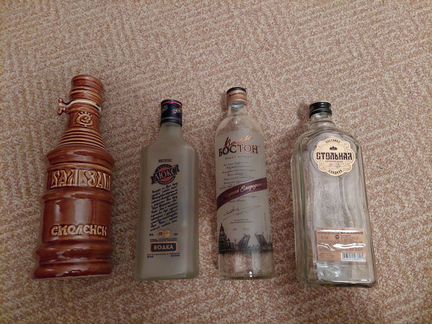 Бутылки стеклянные и керамическая СССР