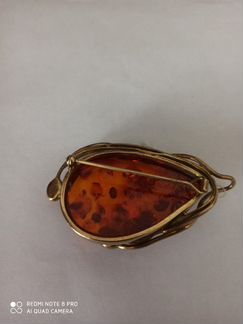 Брошь Янтарь в серебре