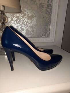 Туфли Prada синие оригинал сафьяно