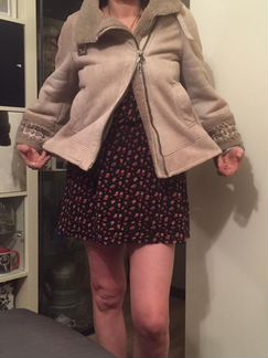 Дубленка мраморная зимняя