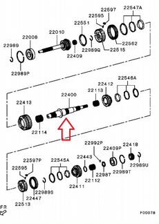 Вал выходной МКПП Mitsubishi L200 Pajero 2526A080