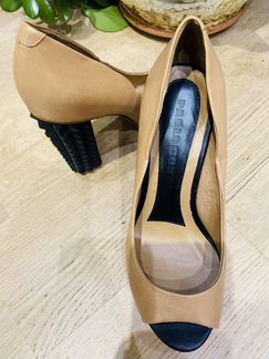 Туфли женские кожаные с открытым носиком, 36-37 ра