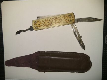 Редкий складной нож сп, Кость, 