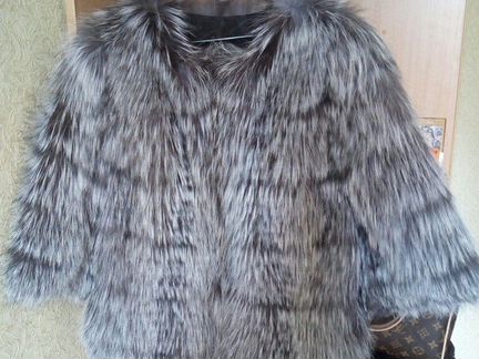 Шуба чернобурка
