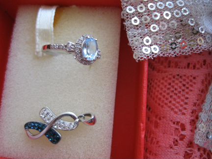 Кольцо с топазом.Подвеска.серебро 925
