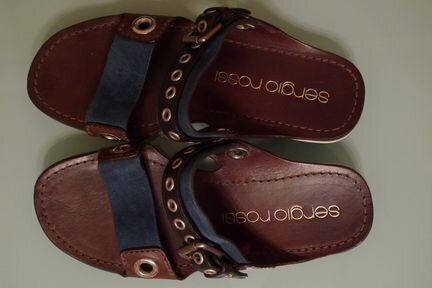 Sergio Rossi Кожаные шлепанцы на резиновой подошве