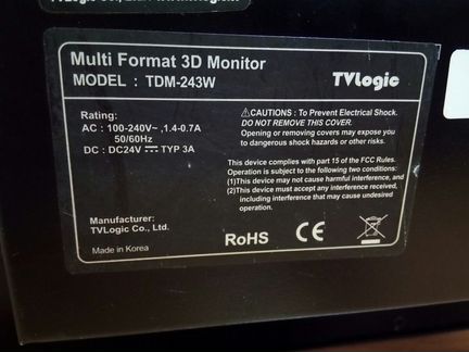Монитор TVLogic TDM-243W