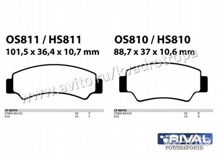 Тормозные колодки Rival для квадроцикла CF moto