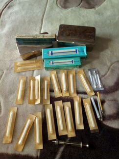 Новые многоразовые Стеклянные шприцы, иглы из СССР