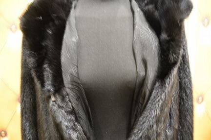 Черная норковая шуба с воротом Апаш 48-50 рр