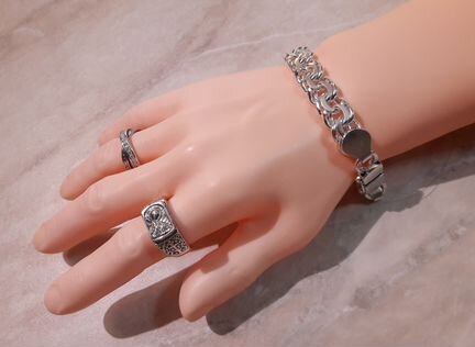 Серебряный браслет «Бисмарк» 56.3гр. 23см