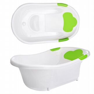 Ванночка Roxy Kids с анатомической горкой и сливом, цвет вставок: зеленый (RBT-W1035-G)