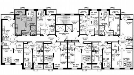 1-к квартира, 34.1 м², 12/17 эт.