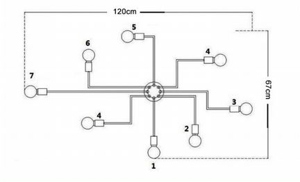 Люстра потолочная стиль Лофт на 8 ламп новая