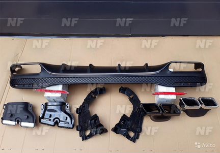 Диффузор с насадками 63 AMG Mercedes GLS X166