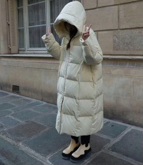 Jil Sander длинный пуховик на молнии