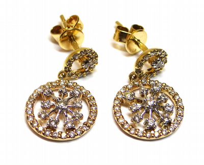 Золотые серьги 585 пробы с бриллиантами