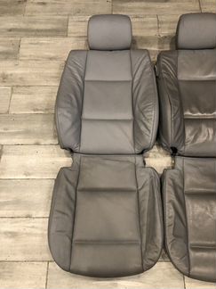 Обивка передних сидений BMW E46 купе серая кожа