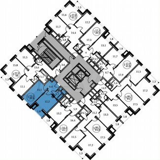 1-к квартира, 39.8 м², 4/17 эт.