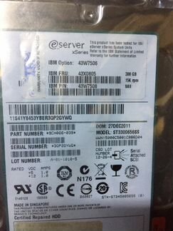 Жесткий диск IBM 300GB 15K 3.5 SAS HP HDD 43X0805