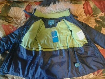 Новая куртка-парка twinki 152.158 синяя с салатов