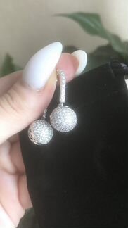 Серьги шарики сваровски