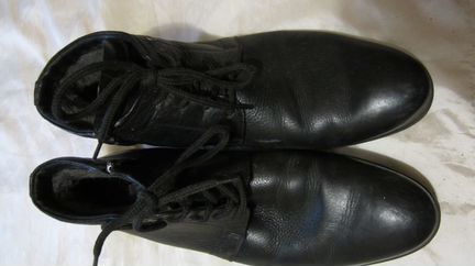 Кожаные зимние сапоги