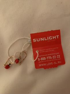 Золотые серьги детские новые