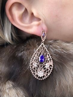 Серебряные серьги с золочением