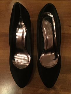 Туфли замшевые чёрные 37