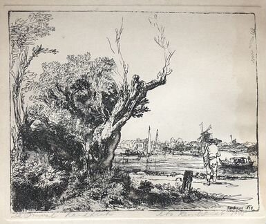 Офорт Рембрандта «Вид на Омвал»